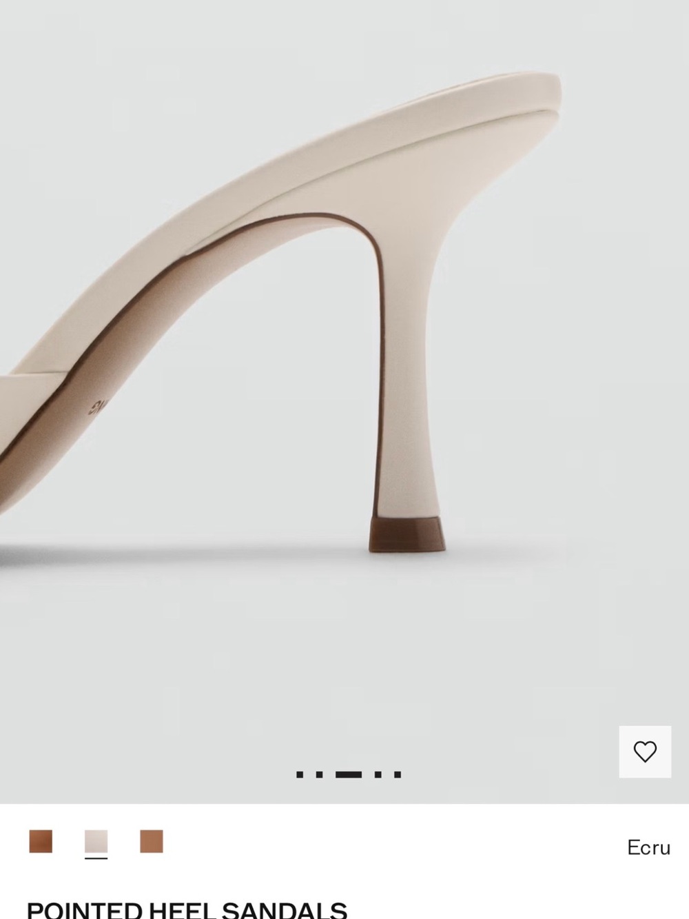 Mango Ecru Pointed Mule Heels - Picture 3 of 9